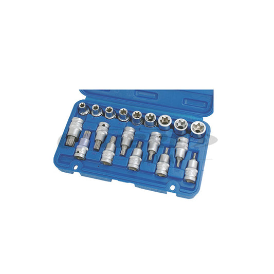 19pc 1/2" Dr T & E Type Bit Socket Set