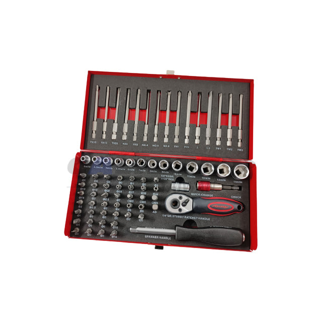 74pc 1/4” Drive Socket and Bit Set