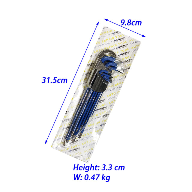 CA001861 CALIBRE 9pc Magnetic Extra Long Hex Key Set