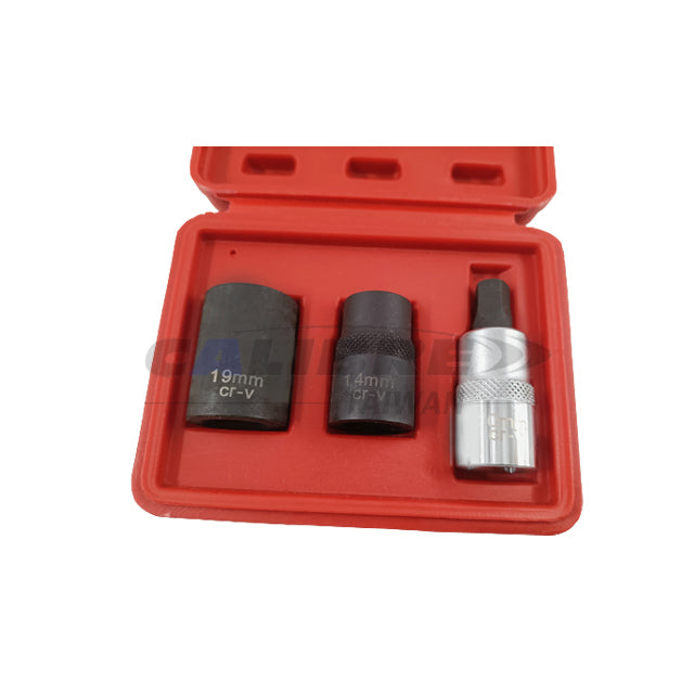 3pc 1/2” Dr Brake Socket & Bit Set