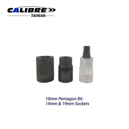 3pc 1/2” Dr Brake Socket & Bit Set