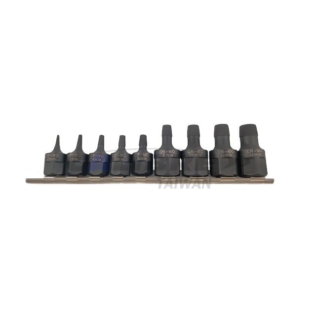 9pc Multi-Spline Stud Extractor Set