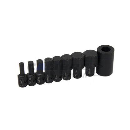 9pc 1/2” Dr Hex Bit Set