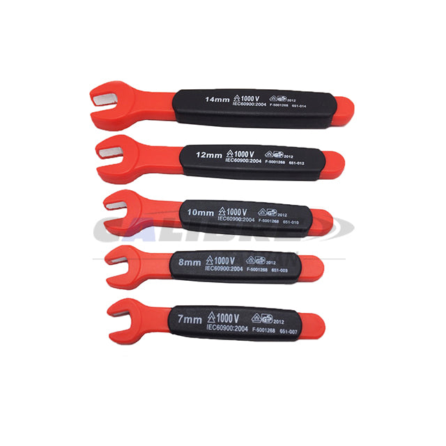 5pc VDE Insulated Open End Wrench Set