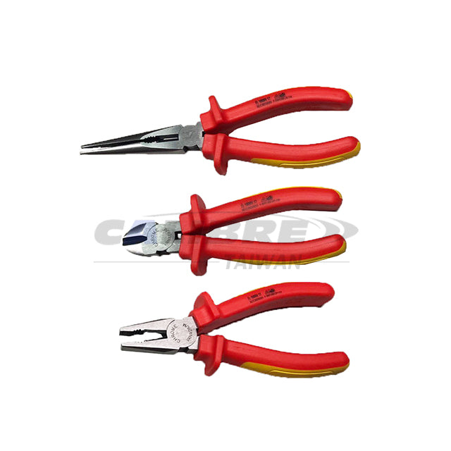 3pc 1000V VDE Pliers Tool Set