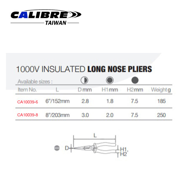 1000V Insulated Long Nose Pliers