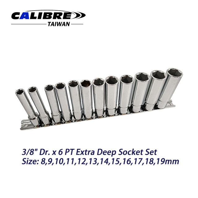 12pc 3/8”Dr Extra Deep Socket Set