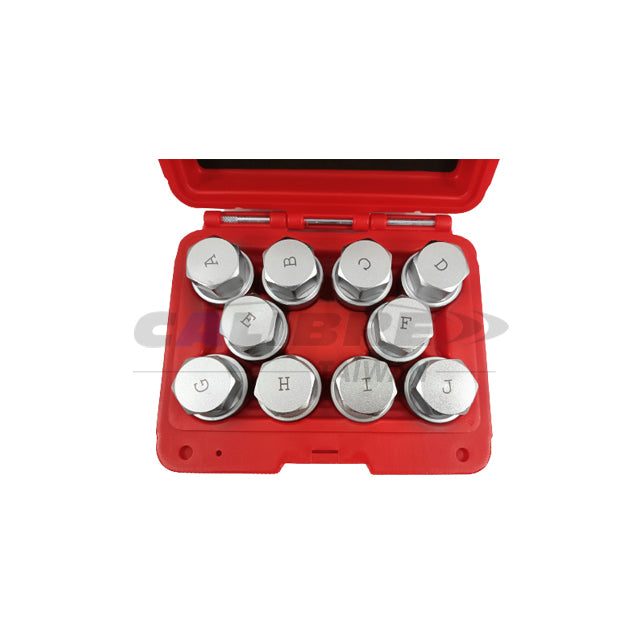 10pc Wheel Locking Nut Key Set