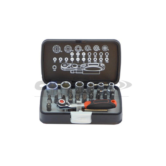 26pc 1/4” Dr 72 Teeth Socket & Bit Set