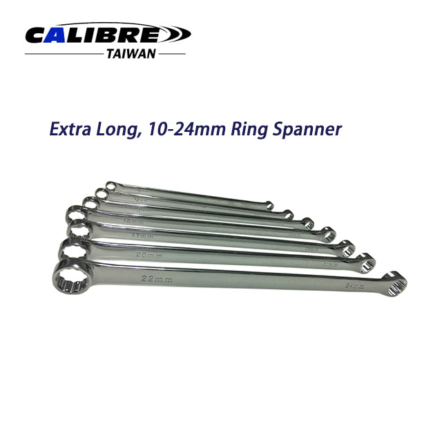 7pc 10-24mm Extra Long Ring Spanner Set