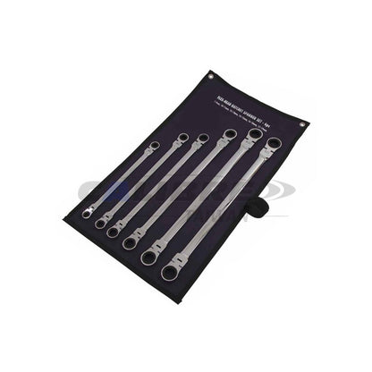 6pc 8-19mm Flex Head Ratchet Spanner Set