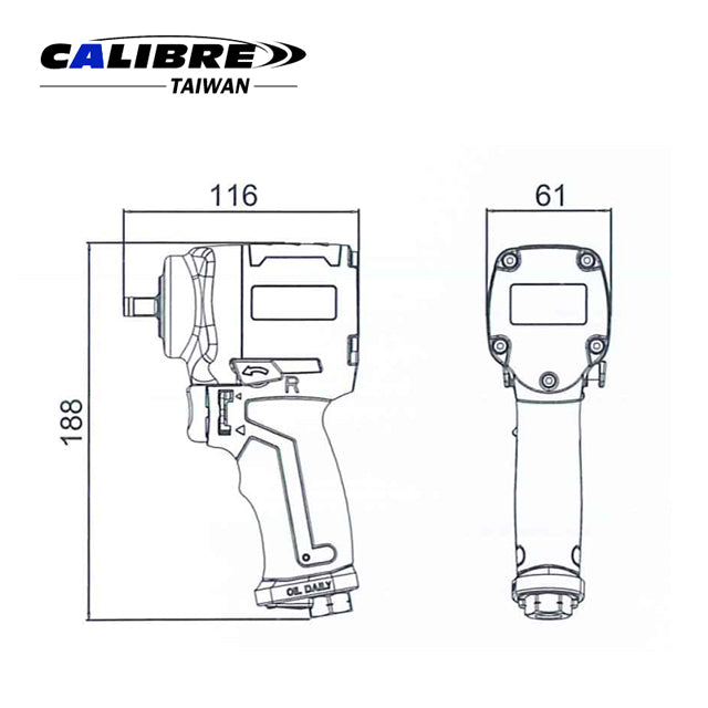 3/8” Twin Hammer Mini Impact Wrench