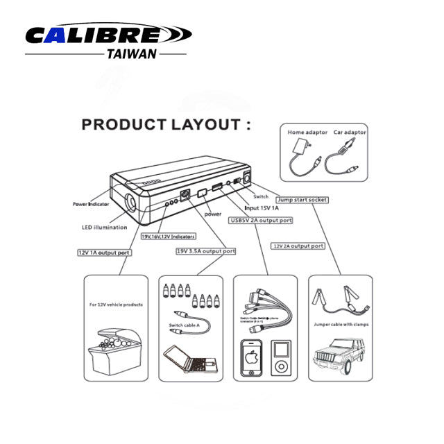 12V Multi Function Car use Power Bank