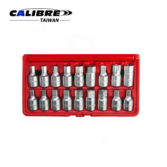 18pc 3/8” Dr Drain Plug Key Set