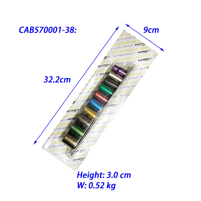 Colored Shallow Sockets Set On Rail