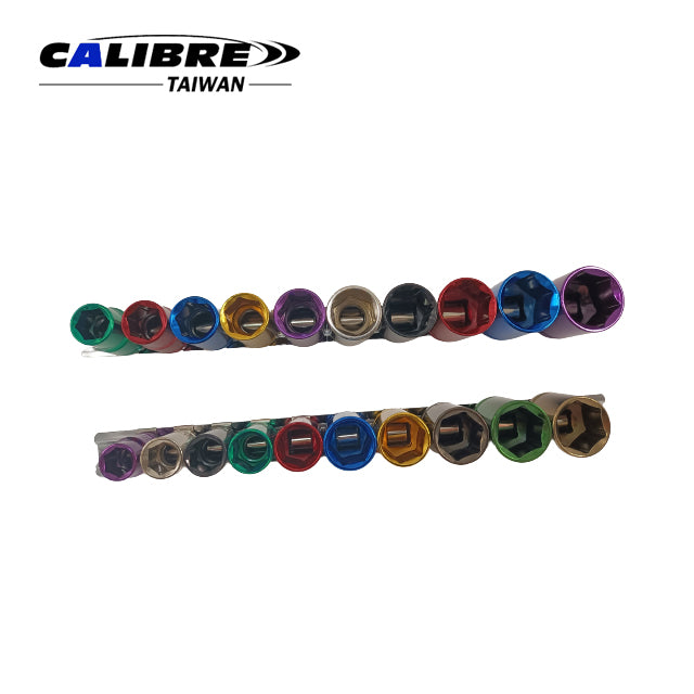 Colored Shallow Sockets Set On Rail