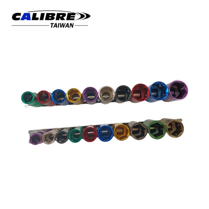 Colored Shallow Sockets Set On Rail