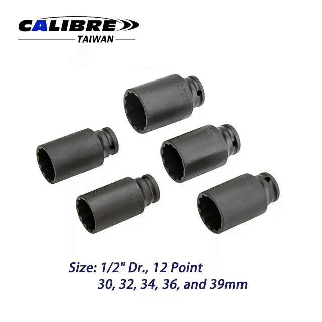 5pc 12 Point Axle Nut Socket