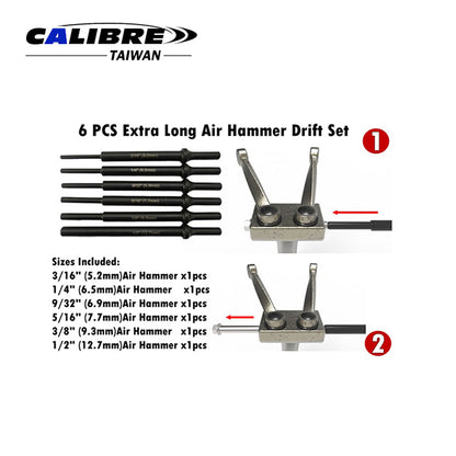 CAE0060 - TAIWAN CALIBRE 6pc Extra long Air Hammer Drift Set