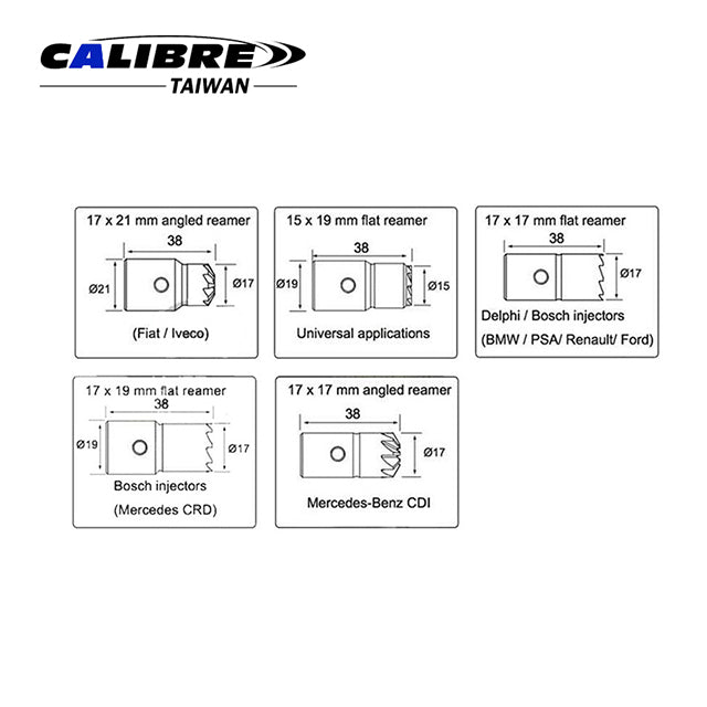 8pc Diesel Injector Seat Cutter Set