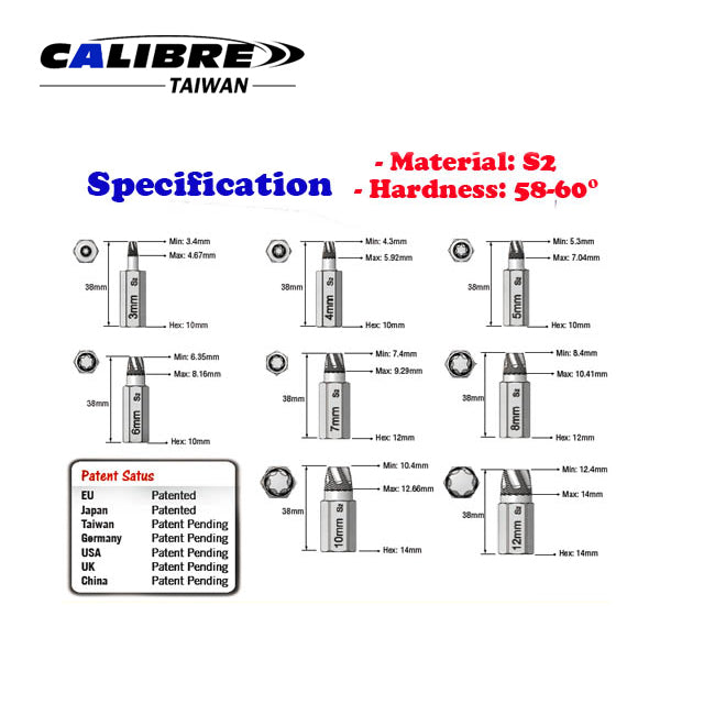 8pc Torx Plus Extractor Set