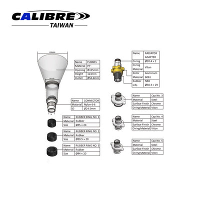 8pc Coolant Refilling Funnel Set