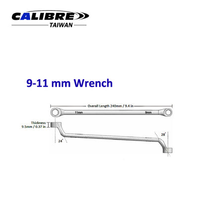 Brake Bleeder 6pt Offset Box Wrench Set