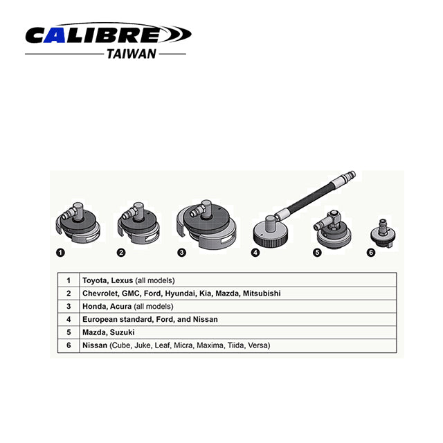 6pc Brake Bleeder Adapter Set