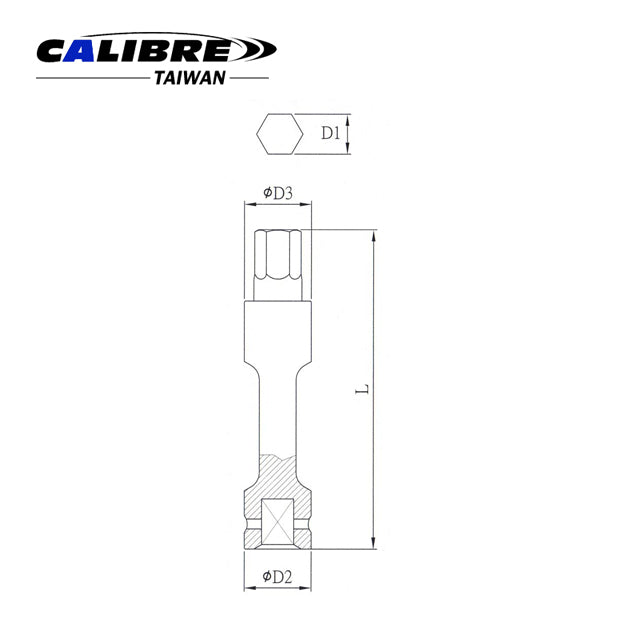 1/2" Dr METRIC Extension Impact Socket